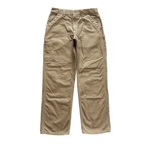 Carhartt 33 x 32 Original Dungaree Fit Tan Cargo Work Pants Utility Canvas
